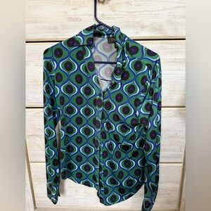 Stylish Green Patterned Women’s Shirt